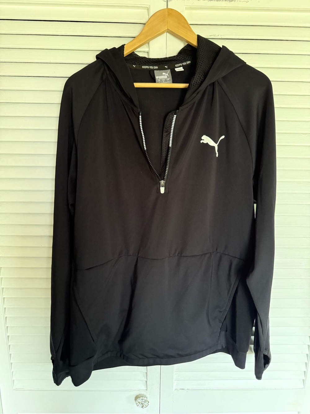 Puma Black Full-Zip Athletic Jacket with White Logo